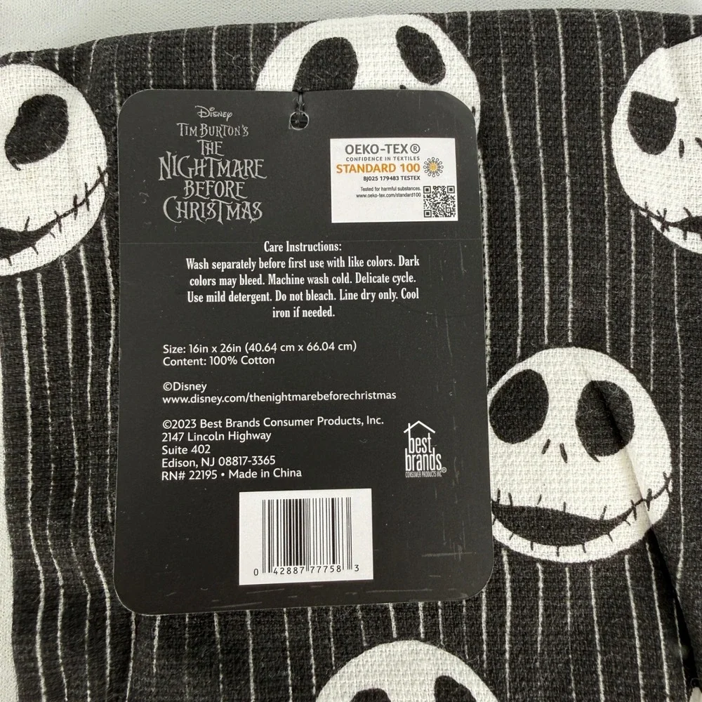 Disney Nightmare Before Christmas Jack Skellington Kitchen Towels Set of 2 New